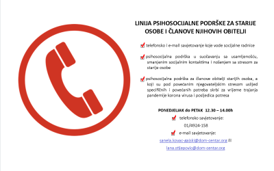 Linija psihosocijalne podrške za starije osobe i članove njihovih obitelji